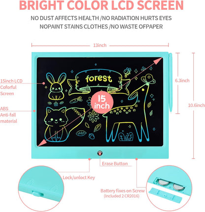 TEKFUN LCD Writing Tablet Doodle Board, 10inch Colorful Drawing Tablet Writing Pad